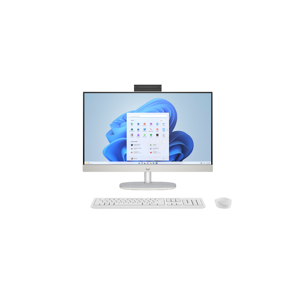 Pc de Bureau All in One HP 24-cr2013nk / Ultra 7 255U / 16 Go / 512 Go SSD / Windows 11 / Blanc coquillage