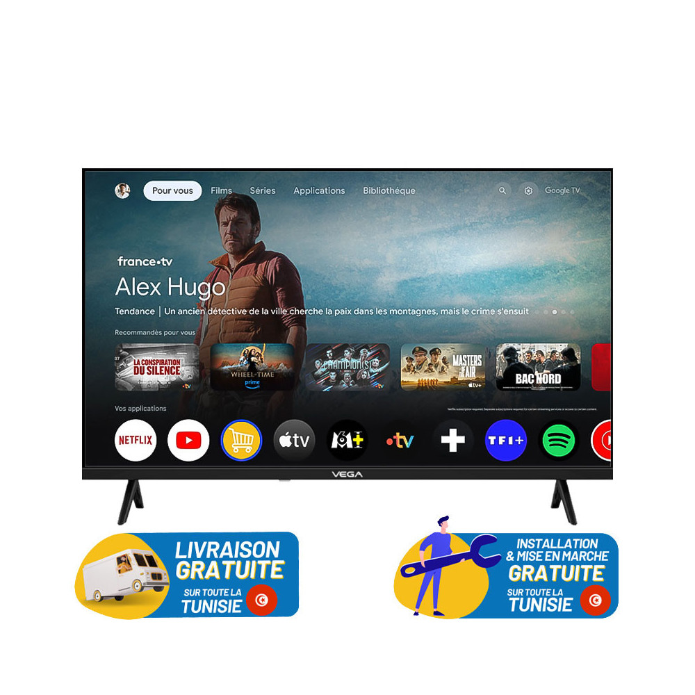 TV VEGA 43" QLED Full HD SMART GOOGLE TV
