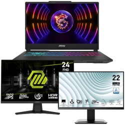 Pc Portable Gamer MSI Cyborg 15 A13V / i7-13620H / RTX 4050 6G / 8 Go DDR5 / 512 Go SSD / Avec Écran Gaming MSI MAG 244F 24" Full HD IPS / 200 Hz + Écran MSI Pro MP223 E2 21.45" Full HD VA / 100 Hz