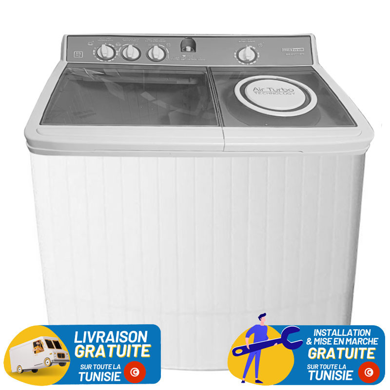 Machine a laver MAXWELL semi automatique 11kg  avec pompe / Blanc / MAX-WMTT140PB