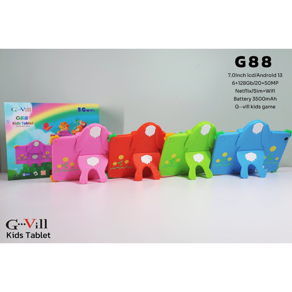 TABLETTE KIDS G-VILL G88 7" / 5G / WIFI / 6 Go / 128 Go Avec Étui + Film + Free Gifts / Vert