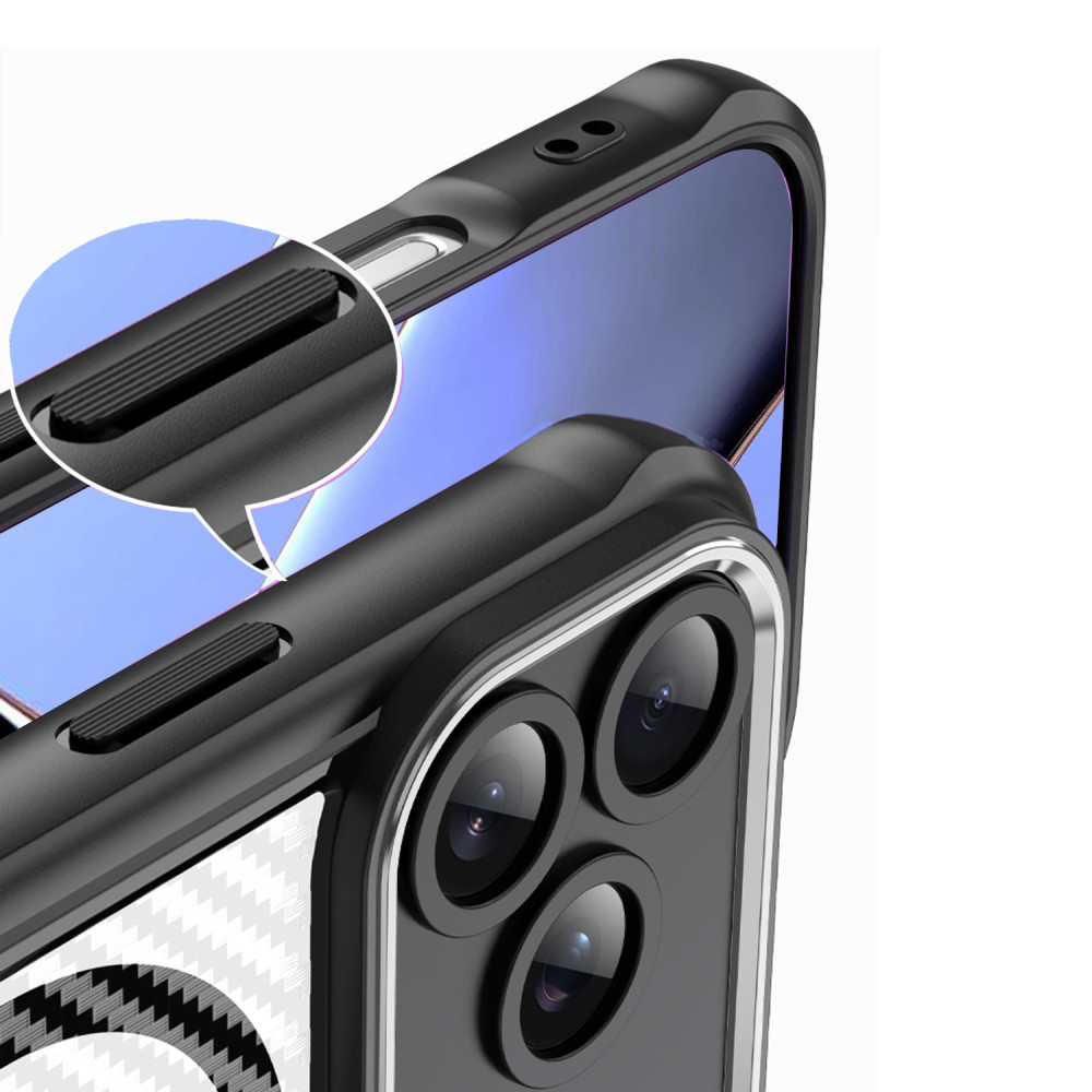 Coque Defender Carbon Magsafe pour iPhone 17 Pro Max 6.9" / Noir