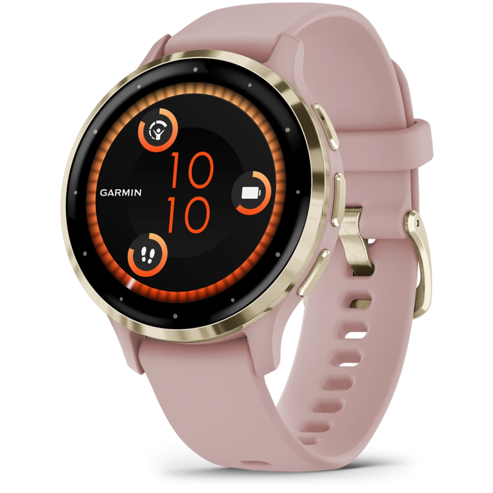 Montre Connectée Garmin Venu 3S Gold avec bracelet rose