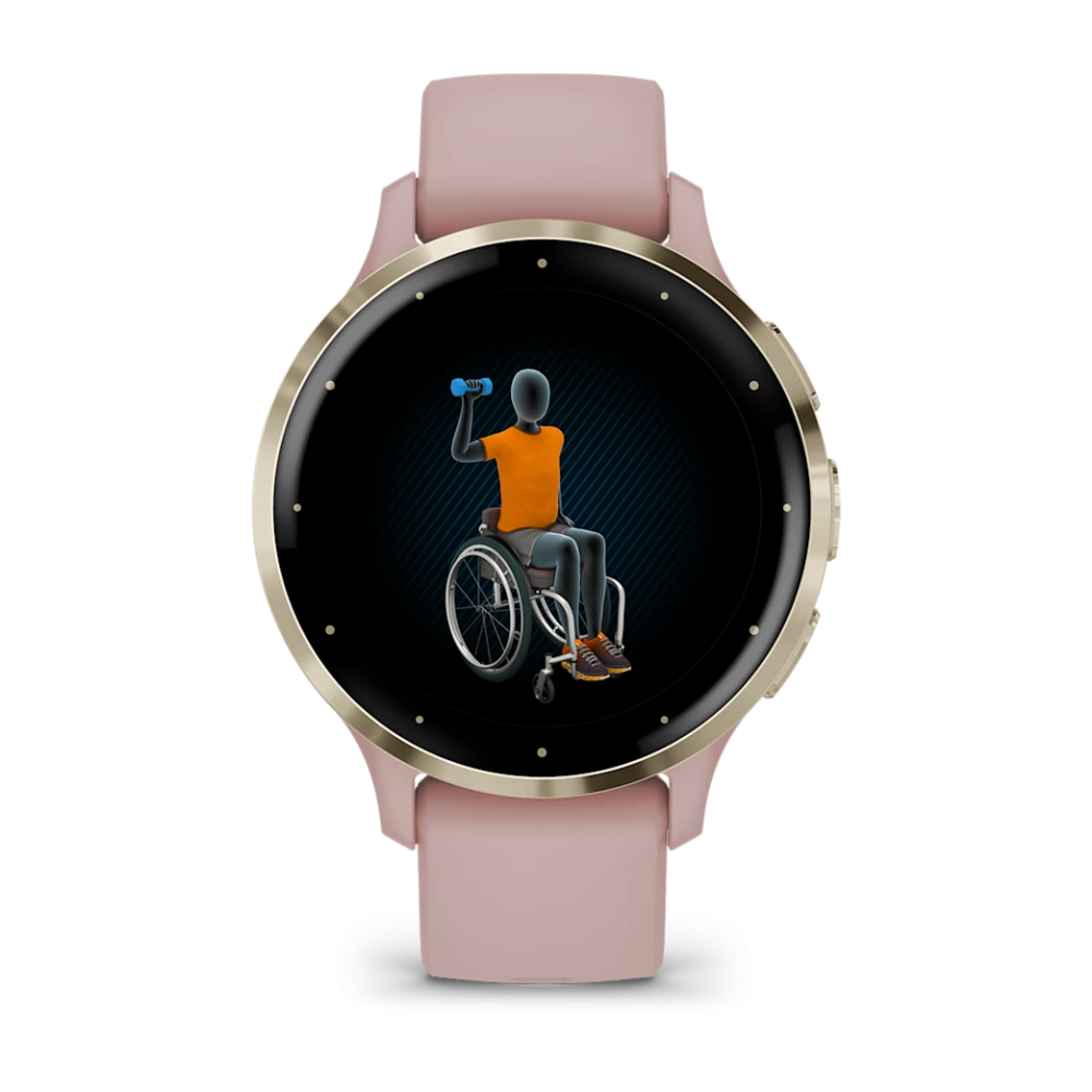 Montre Connectée Garmin Venu 3S Gold avec bracelet rose