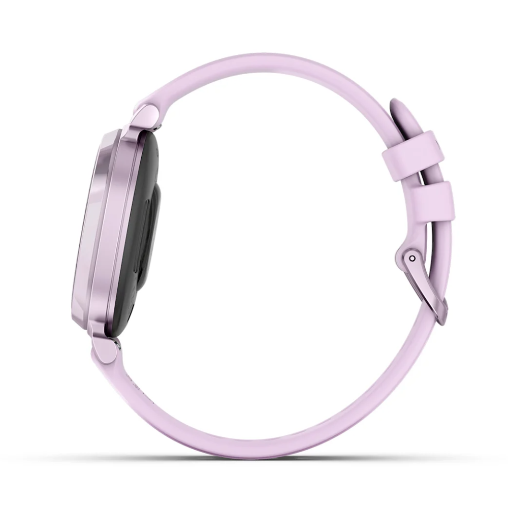 Montre Connectée Garmin Lily 2 Metallic Lilac avec bracelet en silicone lilas