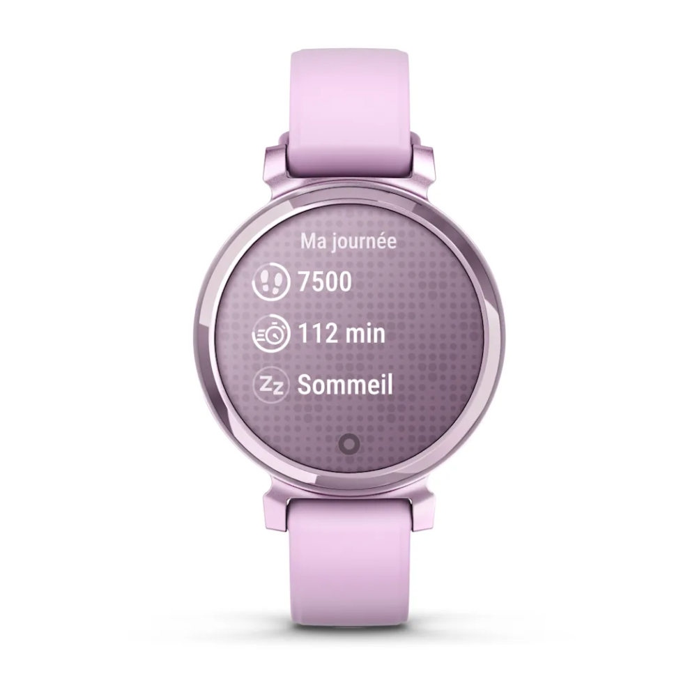 Montre Connectée Garmin Lily 2 Metallic Lilac avec bracelet en silicone lilas