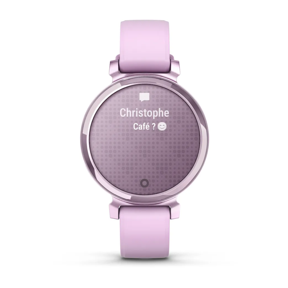 Montre Connectée Garmin Lily 2 Metallic Lilac avec bracelet en silicone lilas