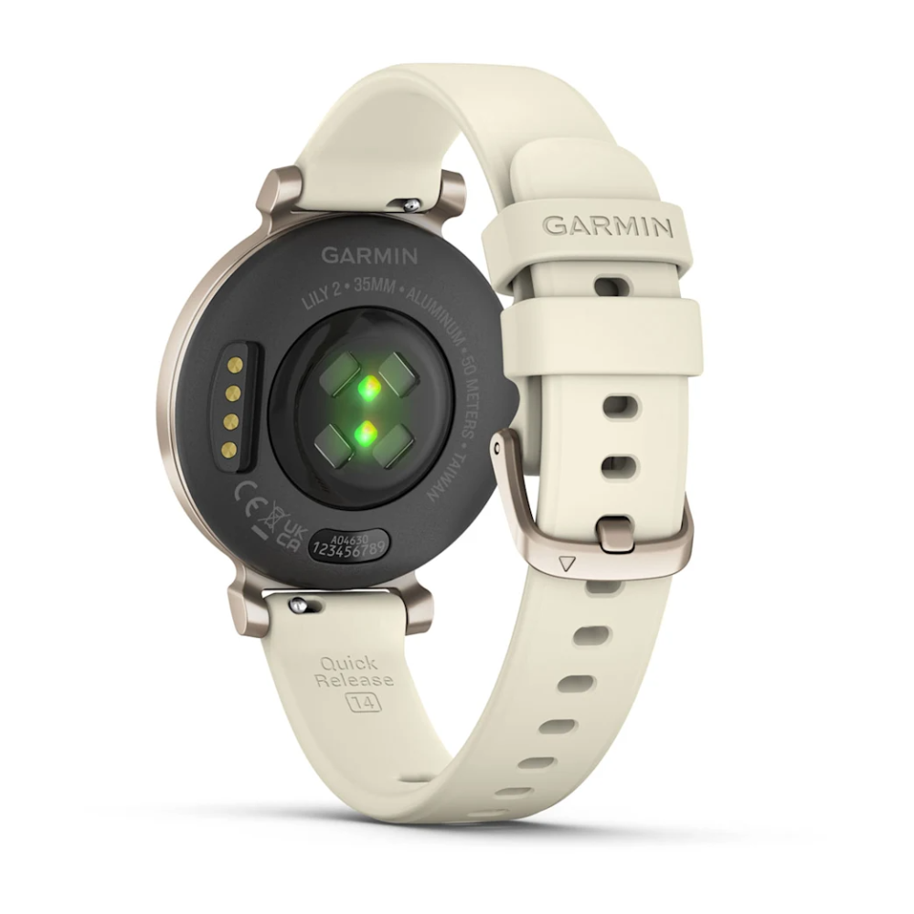 Montre Connectée Garmin Lily 2 Cream Gold avec Bracelet en Silicone Blanc Coco