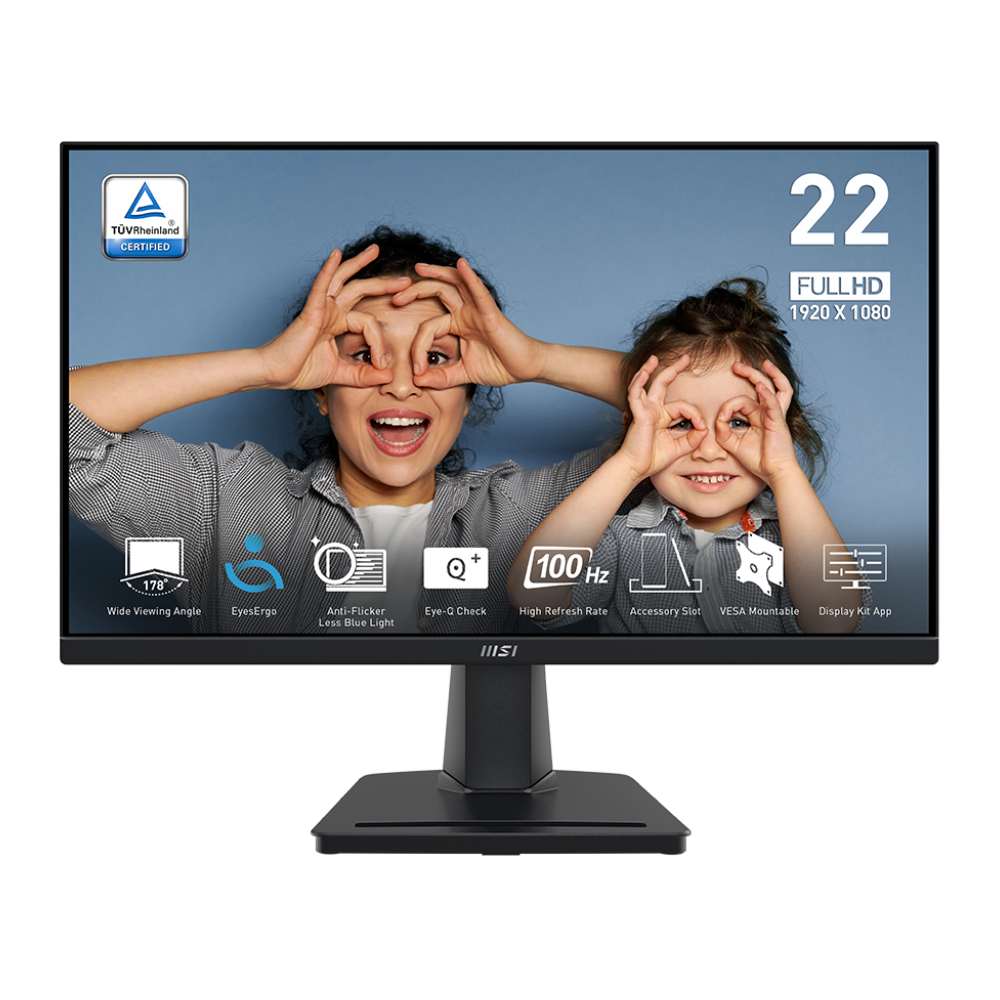 Écran MSI PRO MP225V E2 21.45'' FHD VA | 100HZ 1ms HDMI/VGA | NOIR