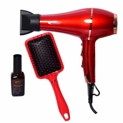 Sèche Cheveux Professionnel Florence Kératine & BROSSE / 2200W / Rouge