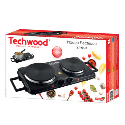 PLAQUE ELECTRIQUE TECHWOOD 2 FEUX / 2500W / NOIR