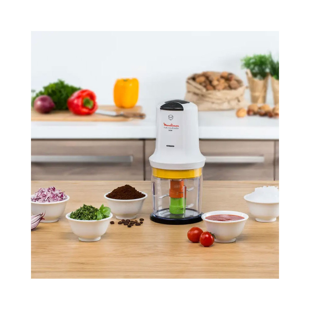 Mini Hachoir Moulinex 6EN1 / 500W / Blanc