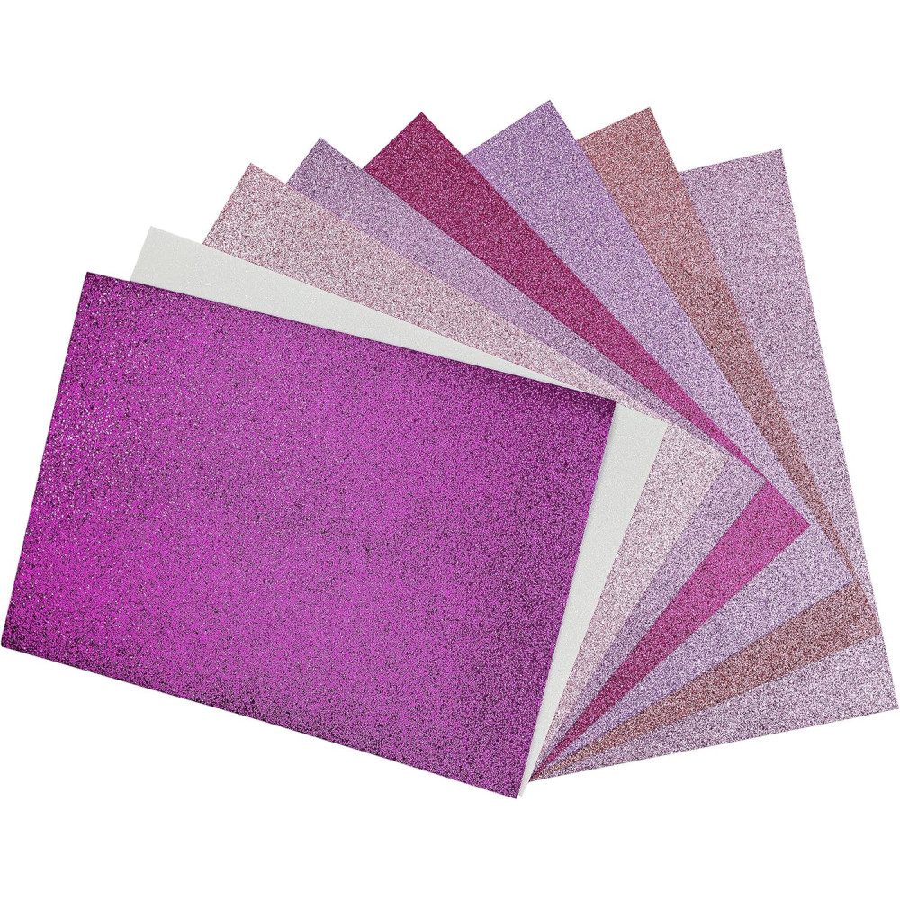 10 Papiers mousse pailletée autocollante multicolore brillante A4