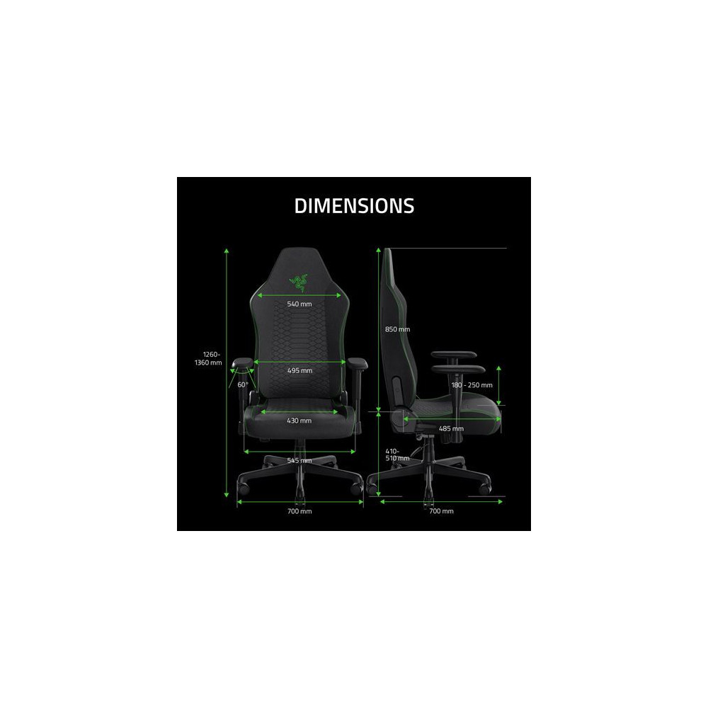 Chaise gaming RAZER ISKUR V2 X RZ38-05310100-R3G1 / NOIR