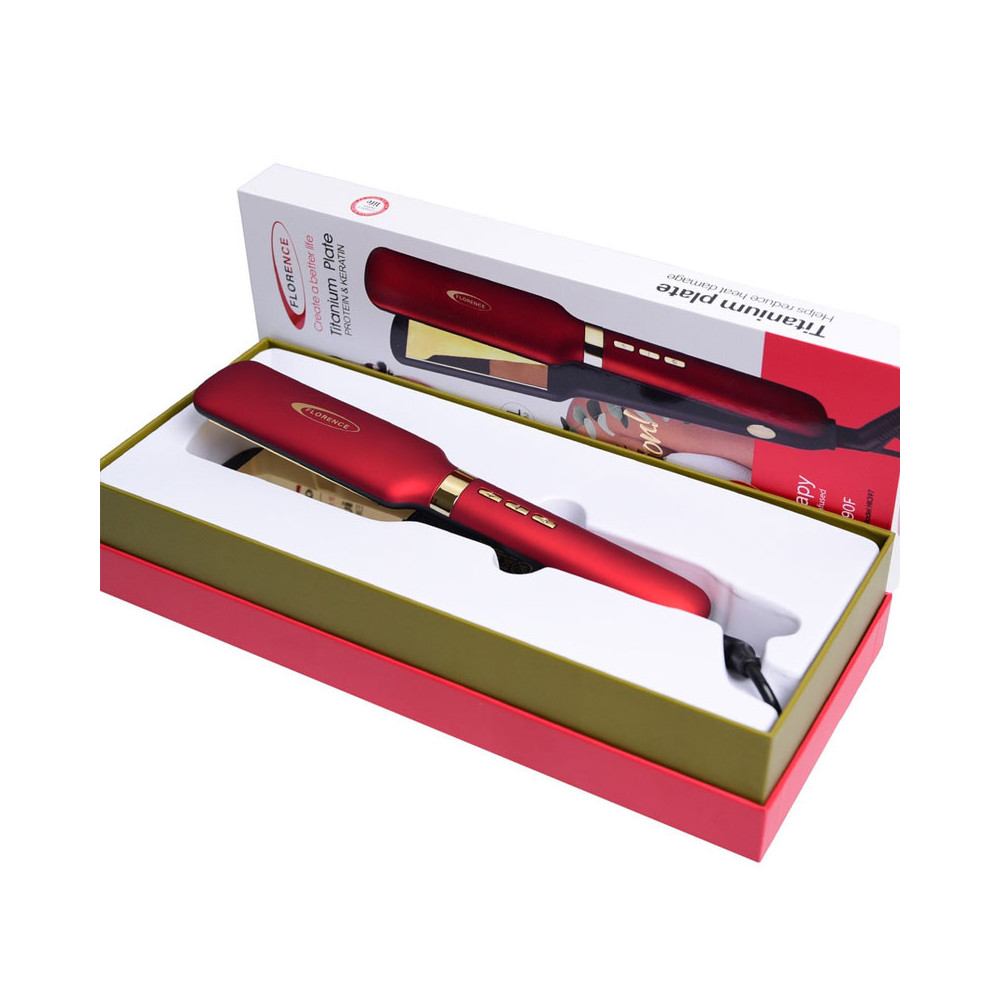 Lisseur Cheveux FLORENCE 50W / Rouge / HK-397
