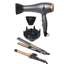 Coffret  Sèche Cheveux et Lisseur FLORNCE 2200W / Noir / AG5920S6