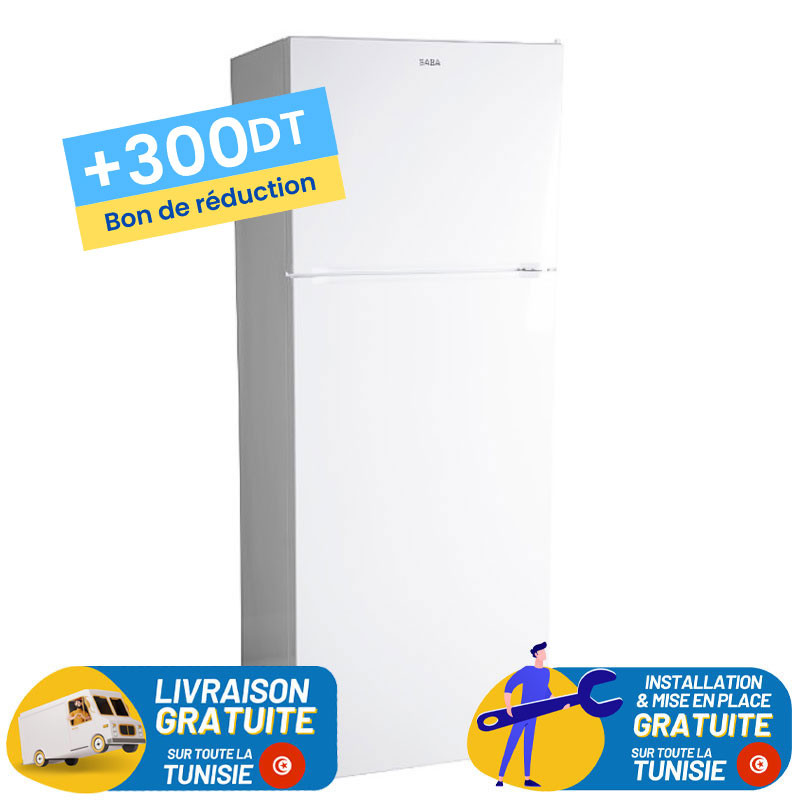 Réfrigérateur SABA No Frost Double Portes 451 Litres / Blanc + 300DT Bon de réduction