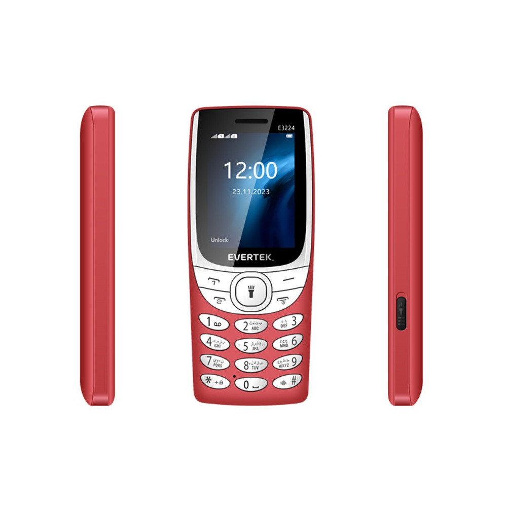 Téléphone Portable EVERTEK E3224 / Rouge