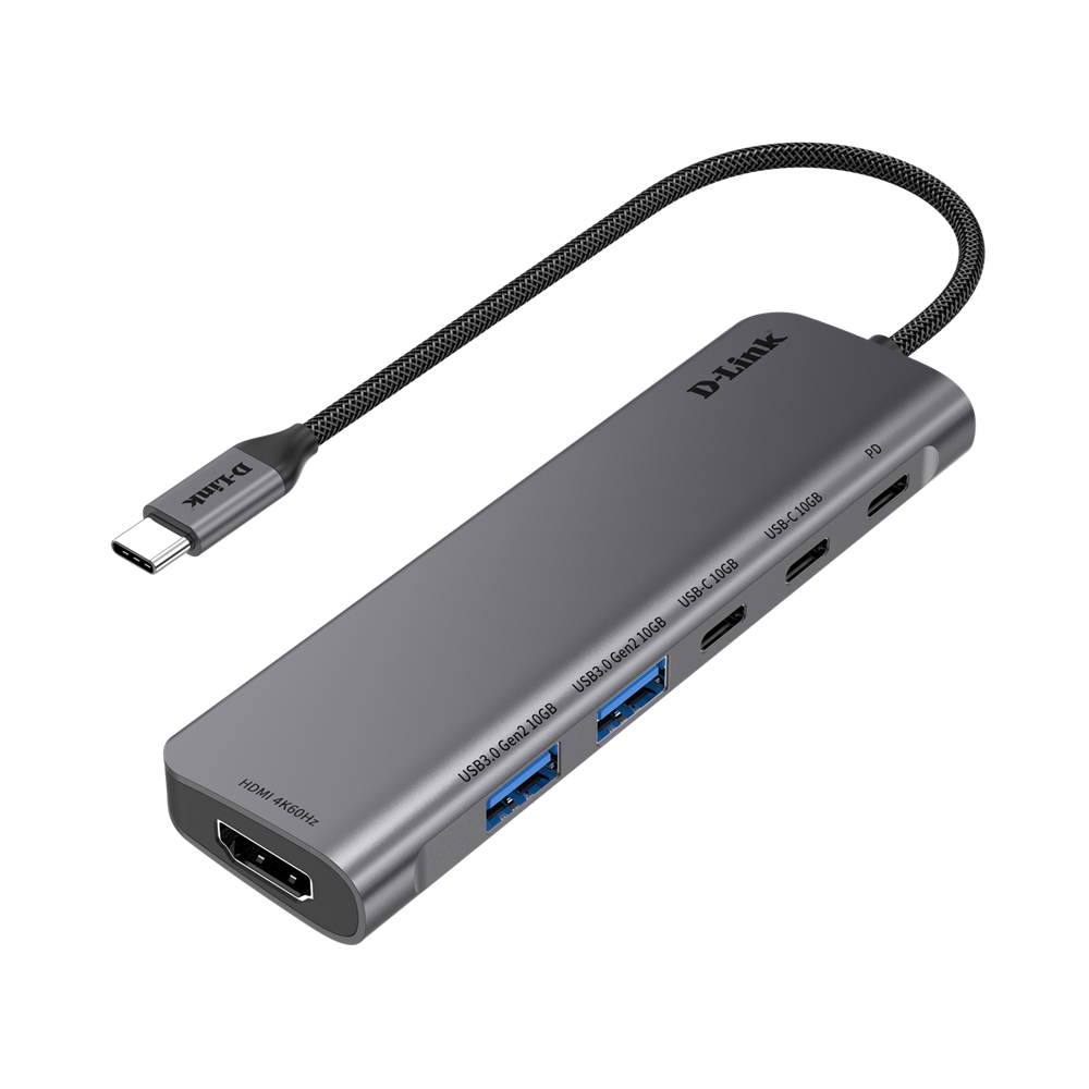 Adaptateur D-LINK TYPE C 6-in-1 HDMI 4K 60Hz USB-A PD 1