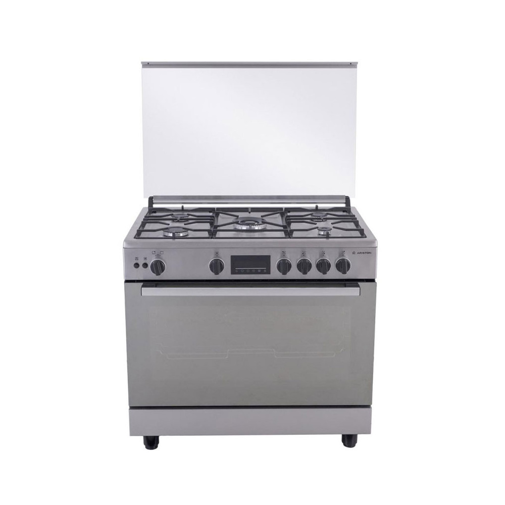 Cuisinière ARISTON 5 Feux à Gaz / 90cm / INOX avec Afficheur