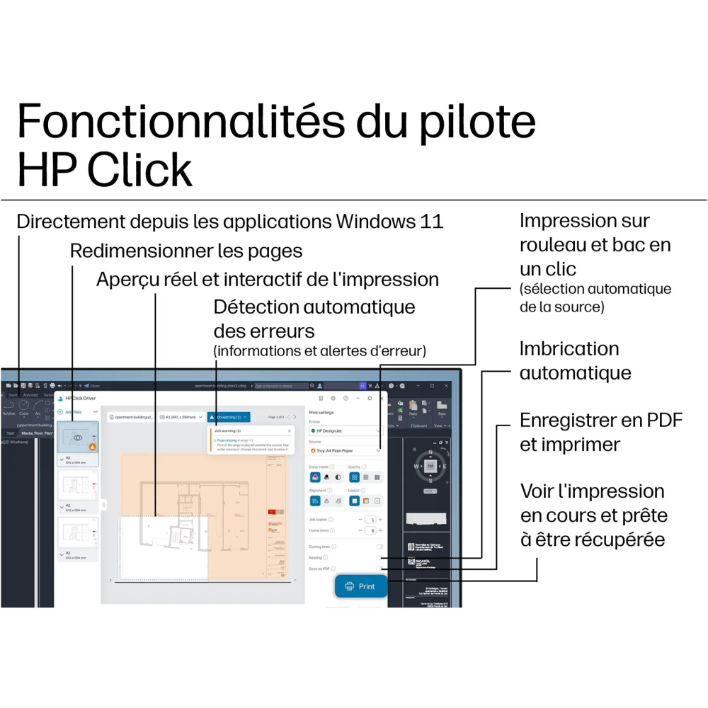 Traceur Grand Format HP DesignJet T630 36 pouces A0 Wifi