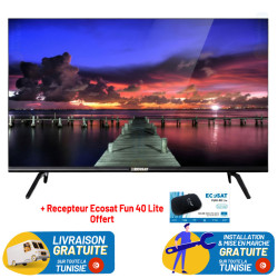 TV 43" ECOSAT T2 LED Full HD / Noir + Récepteur Gratuit