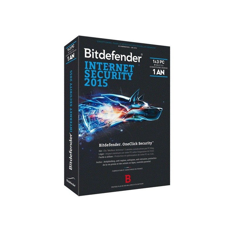 Bitdefender Internet Security Plus 2015 - 1 an / 3 Pcs