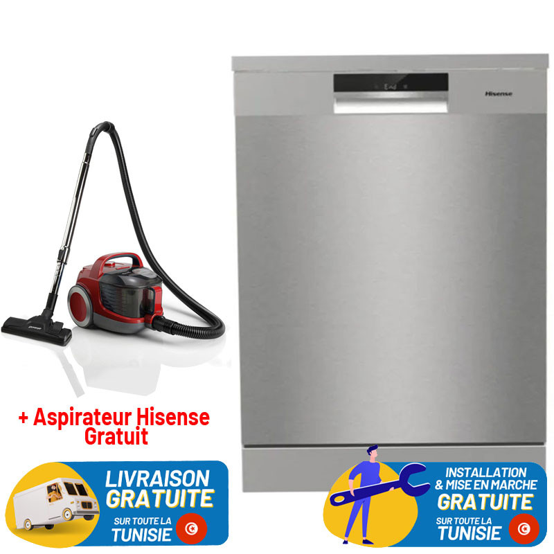 Lave vaisselle HISENSE 13 Couverts / Inox + Aspirateur HISENSE Gratuit