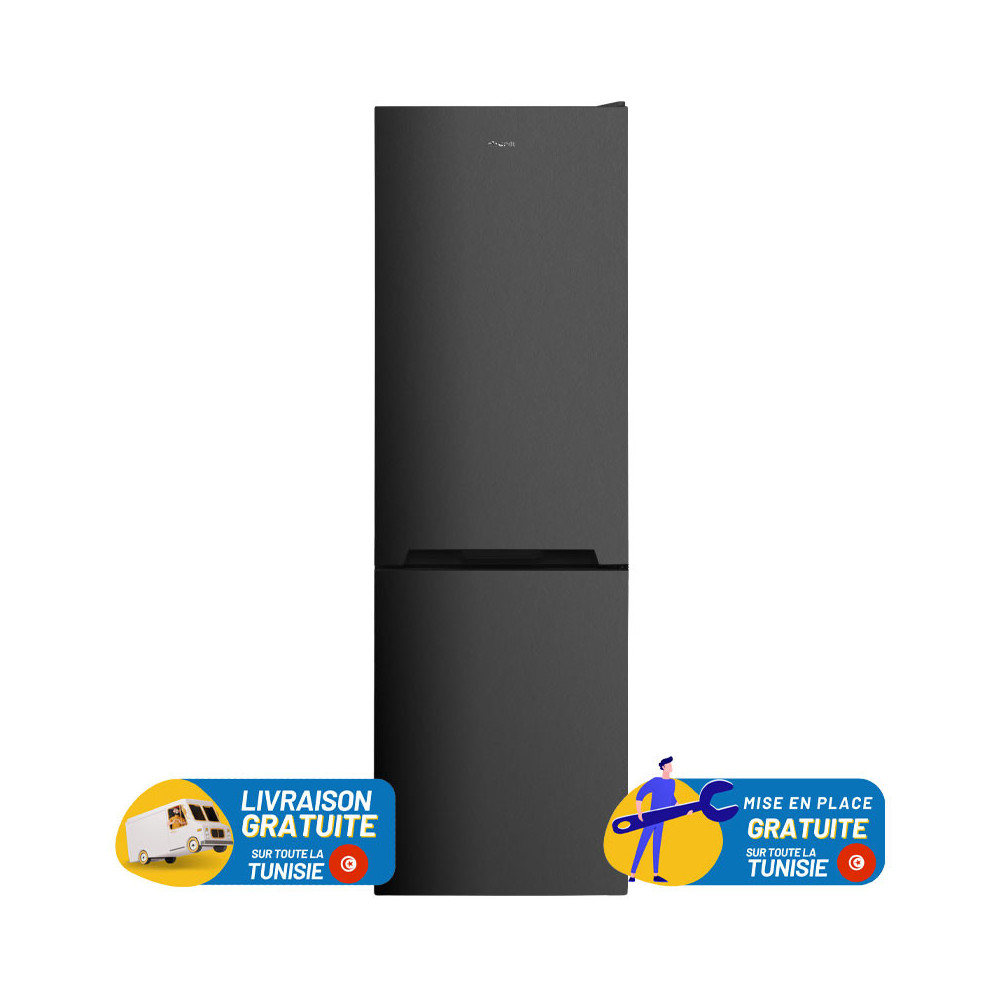 Réfrigérateur Brandt No Frost Combiné 380 Litres / Dark INOX