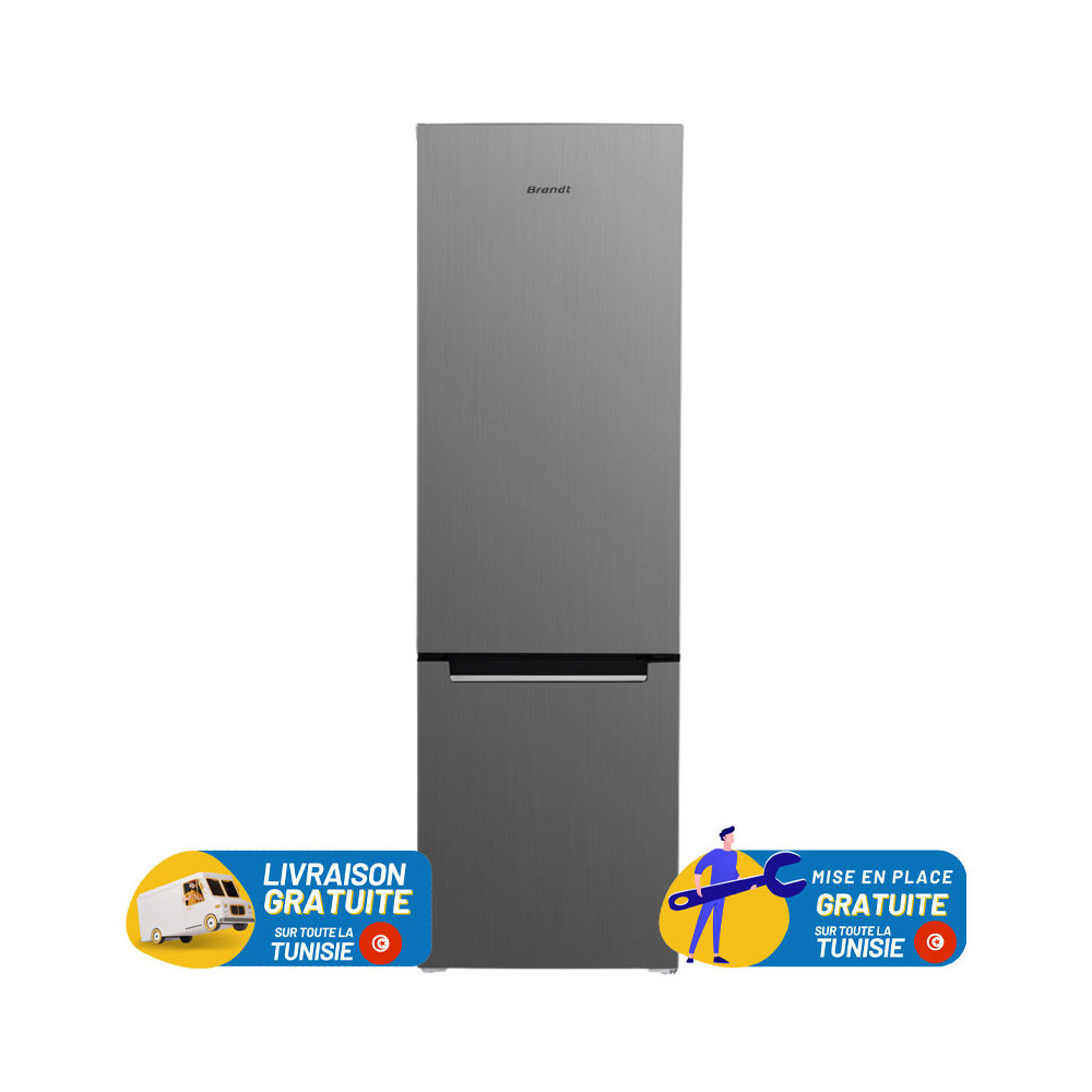 Réfrigérateur Brandt No Frost Combiné 380 Litres / INOX