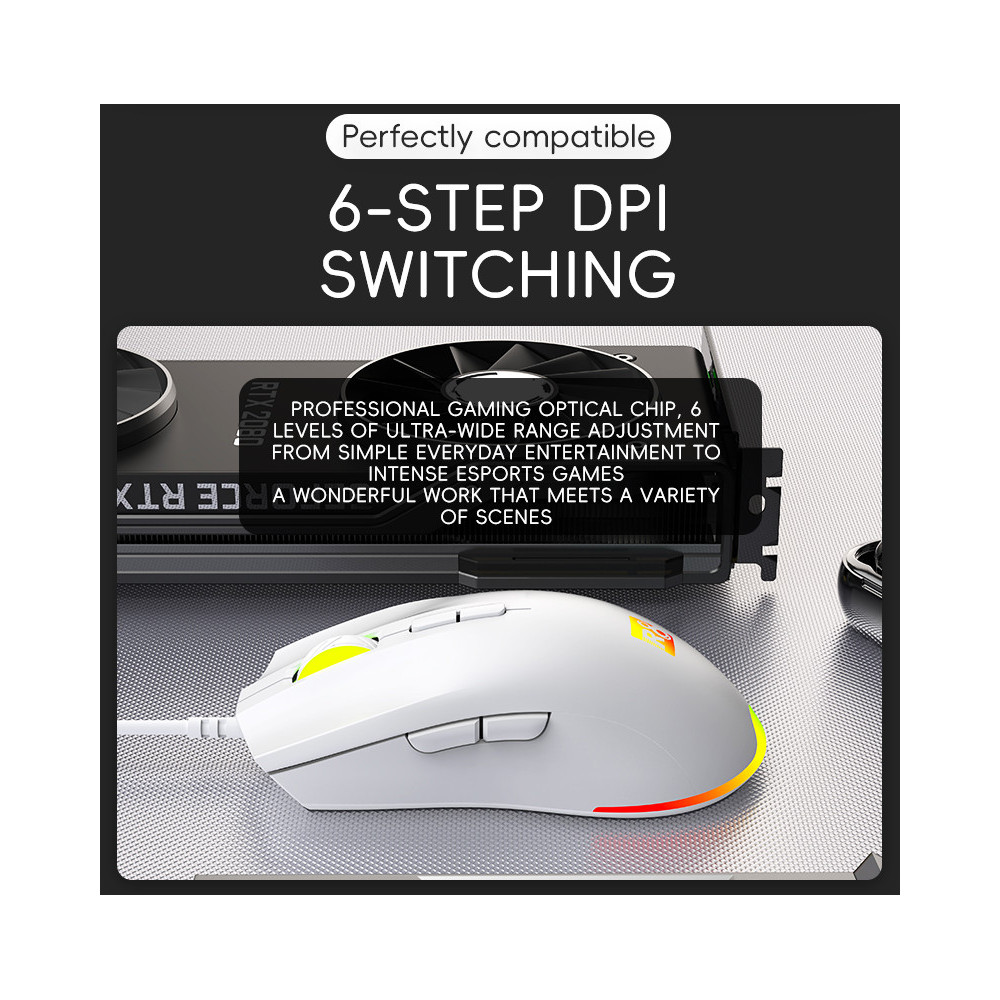 SOURIS OPTIQUE R8 7D / RGB / G201 / BLACK