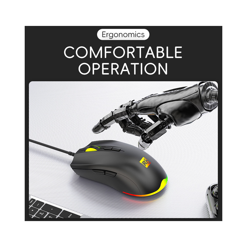 SOURIS OPTIQUE R8 7D / RGB / G201 / BLACK