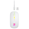 Souris sans fil Rechargeable R8 1715 avec éclairage RGB / Blanc