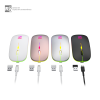 Souris sans fil Rechargeable R8 1715 avec éclairage RGB / Rose