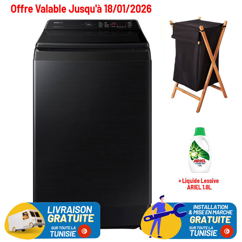 Machine à Laver Samsung 19Kg Smart INVERTER Noir / WA80F19S8B
