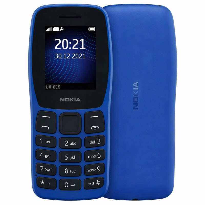 Téléphone Portable Nokia 105 / Double SIM / Bleu