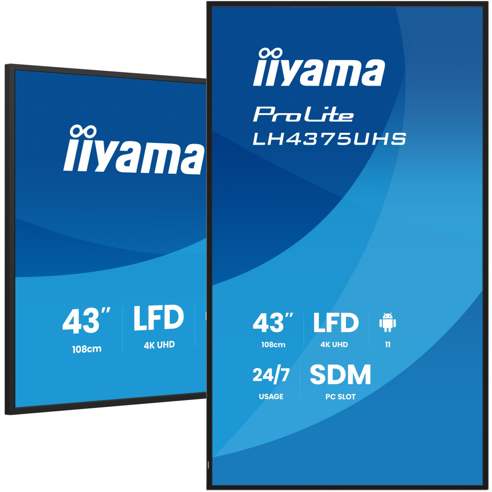 ECRAN TACTILE IIYAMA PROLITE 43'' 4K UHD 60Hz IPS HDMI/USB/DP/RJ45 / HAUT PARLEUR