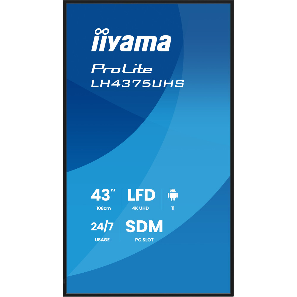 ECRAN TACTILE IIYAMA PROLITE 43'' 4K UHD 60Hz IPS HDMI/USB/DP/RJ45 / HAUT PARLEUR