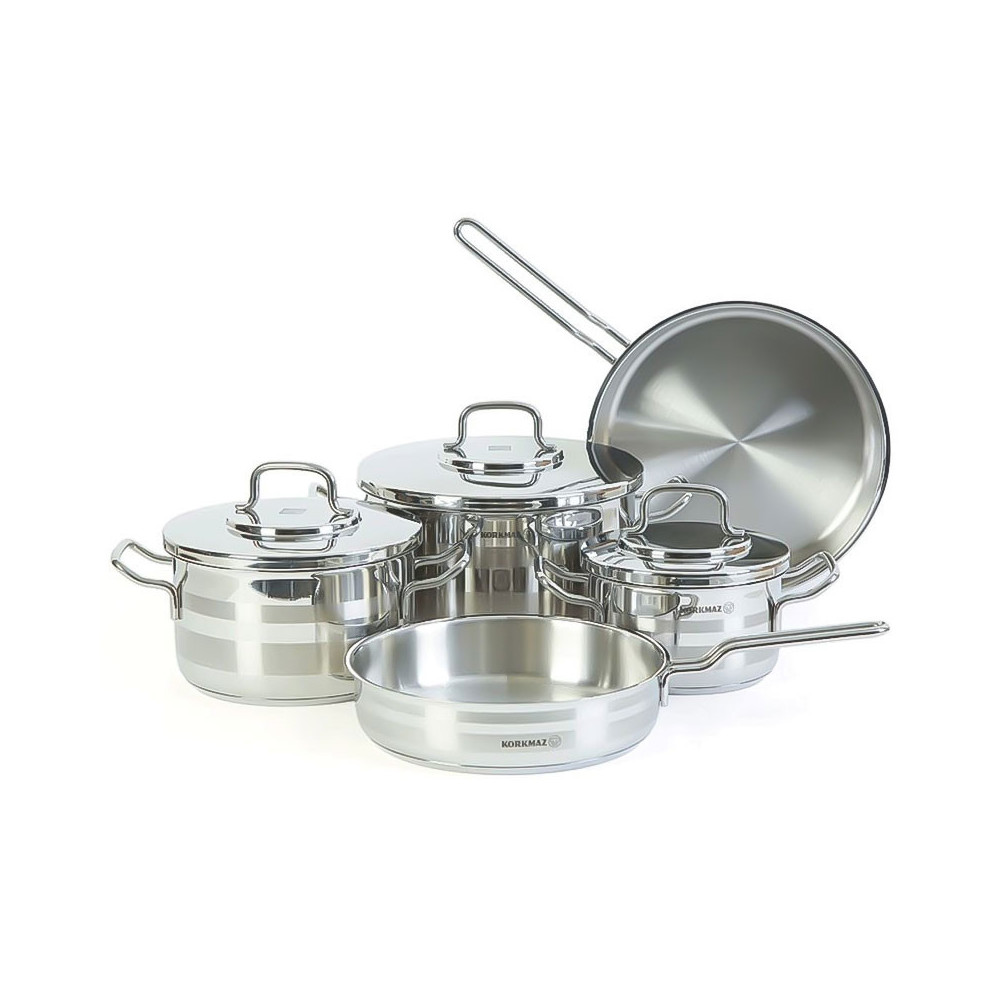 Batterie de Cuisine KORKMAZ 8 Pièces / Inox / A2055