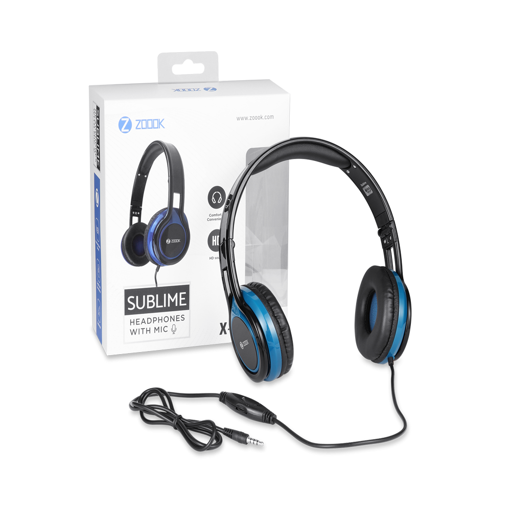 Micro Casque Filaire ZOOOK Sublime / Noir & Bleu