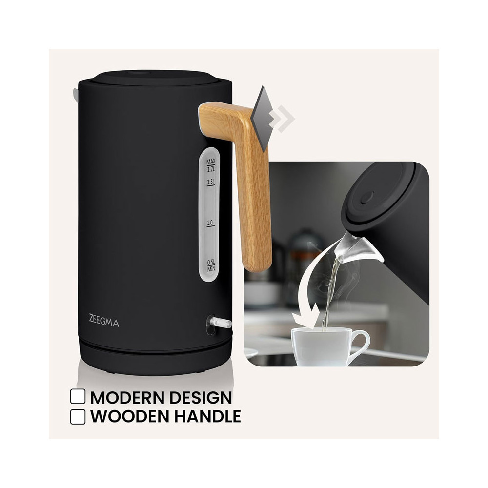 BOULLOIRE SANS FIL ZEEGMA 1.7 Litres / 2200W / Noir