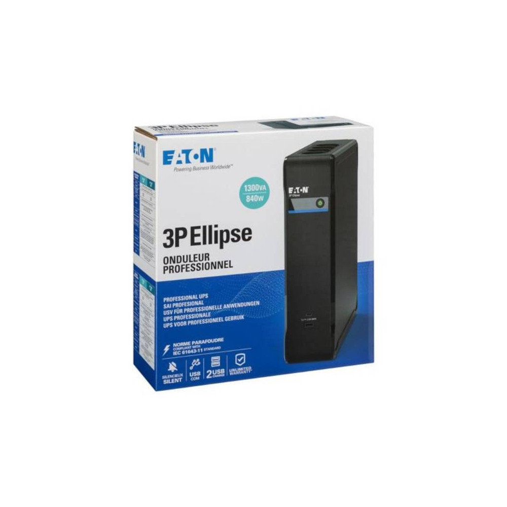 Onduleur EATON OFF-LINE 3P Ellipse USB FR / 1300 VA / 840 Watts
