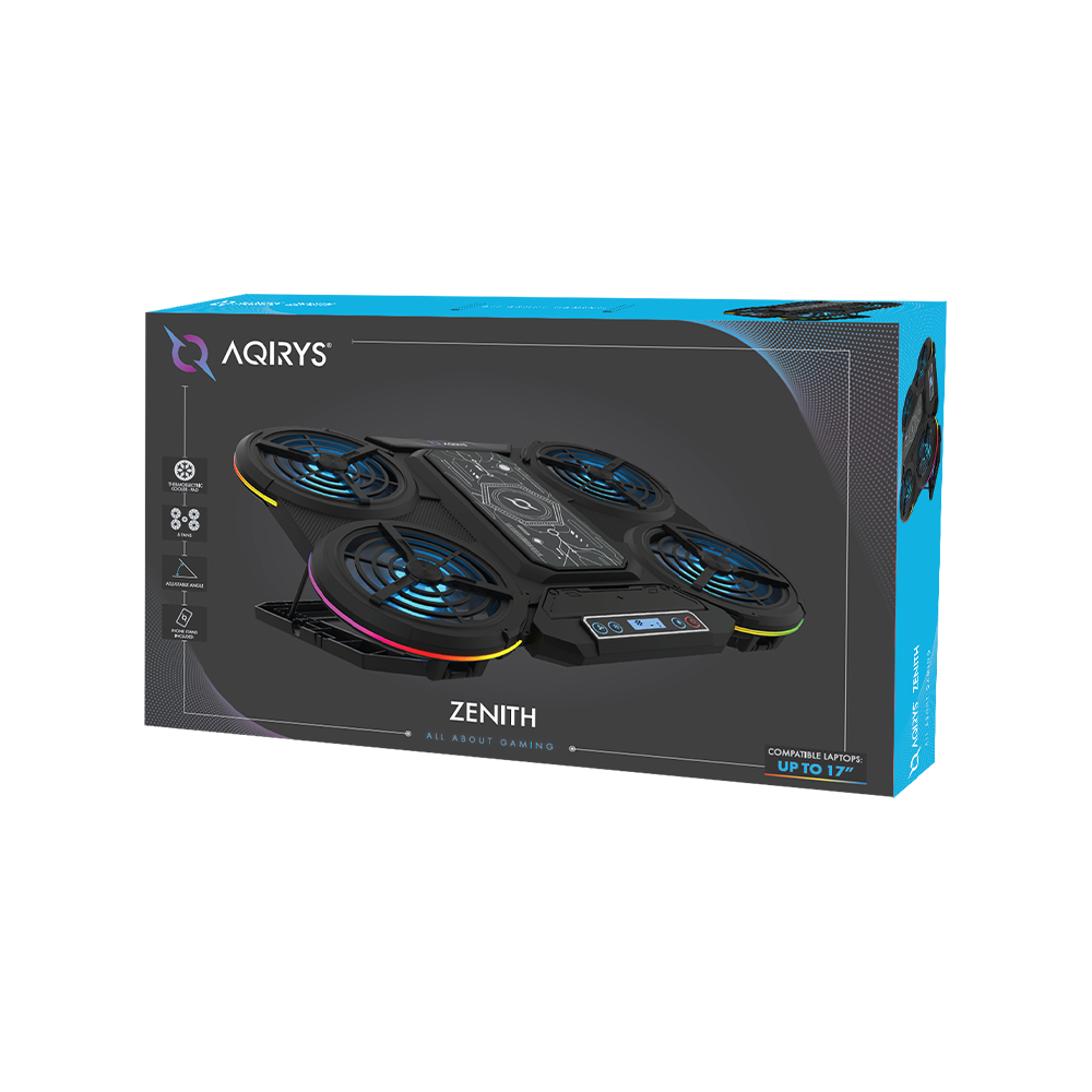 Refroidisseur AQIRYS ZENITH Pour PC Portable 17" / Noir