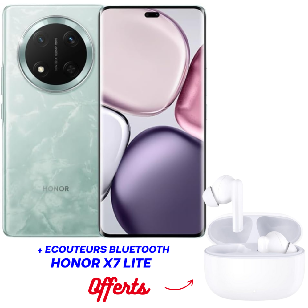 Smartphone Honor X9c 5G 24Go 256Go / CYAN + Ecouteurs Bluetooth Honor X7 Lite Offerts