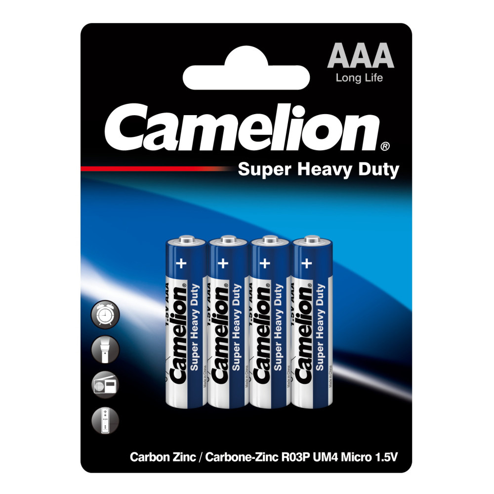 4 PILE CAMELION LR03 JEU DE SUPER HEAVY DUTY BP AAA