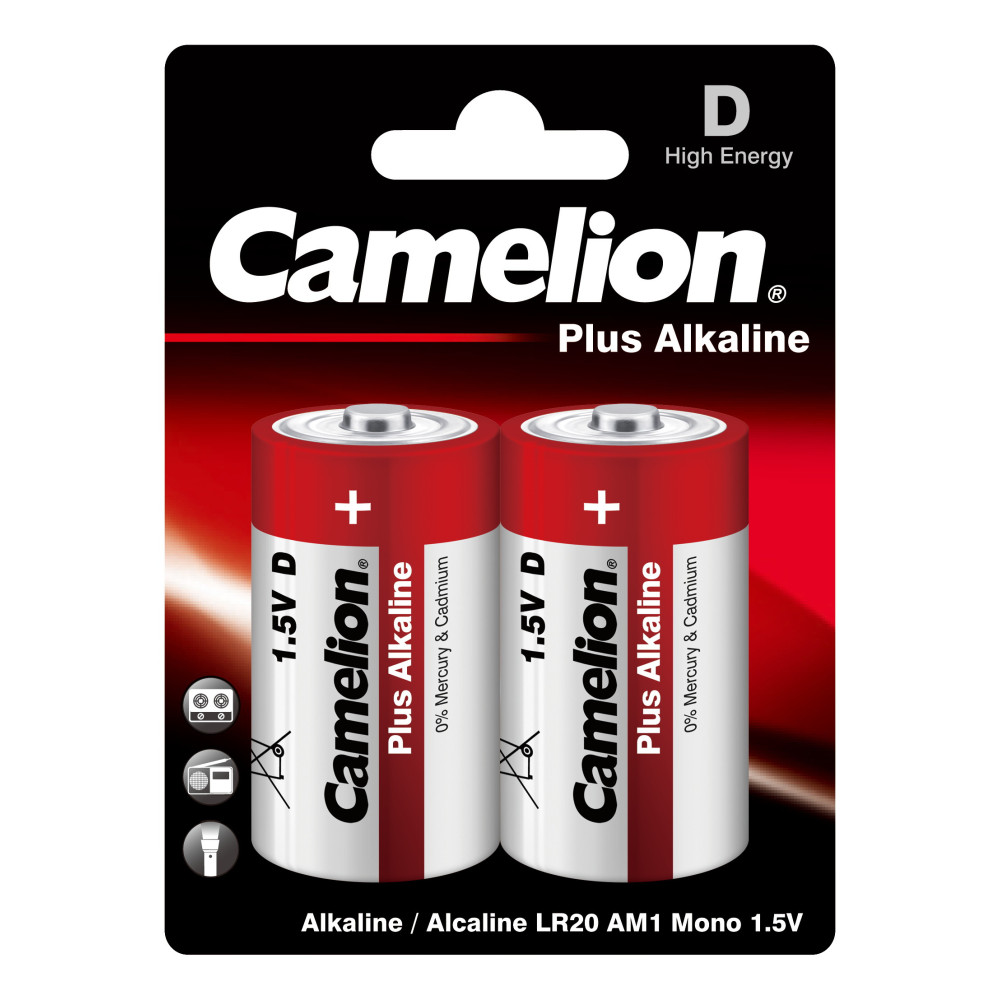 2 PILE CAMELION LR20 ALKALINE MODEL D