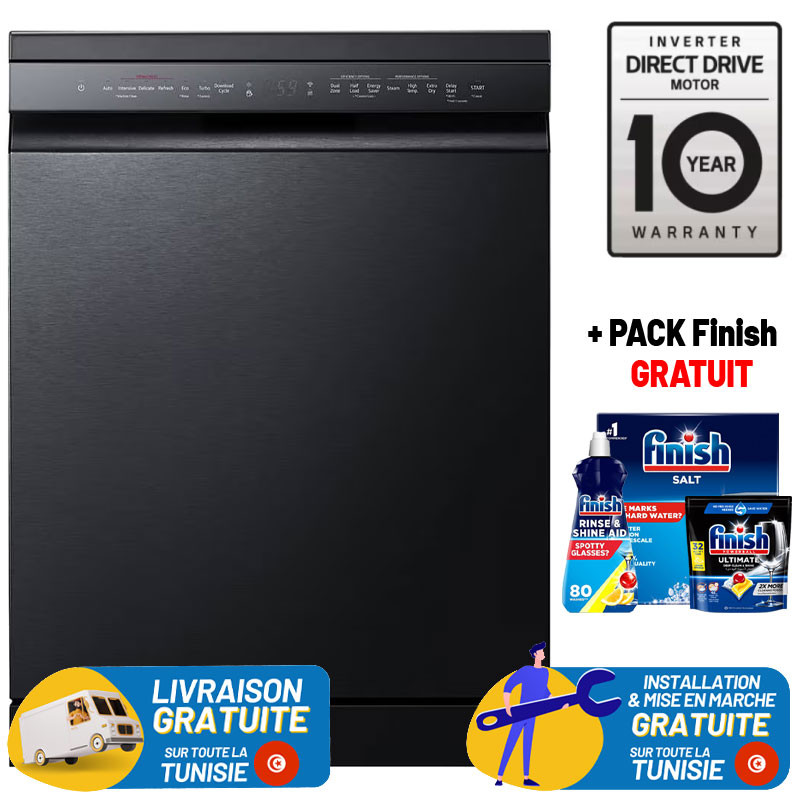 LAVE VAISSELLE  LG 14 Couverts MIDDLE BLACK / DFC425FM + PACK Finish GRATUIT