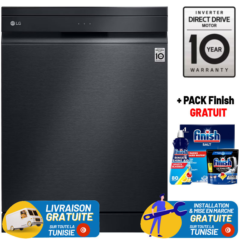 LAVE VAISSELLE LG 14 Couverts  MIDDLE BLACK + PACK Finish GRATUIT