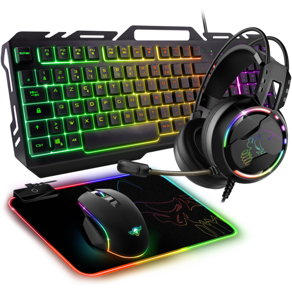 Pack Gaming Spirit Of Gamer ULTIMATE 300 4EN1 clavier / souris / tapis / casque