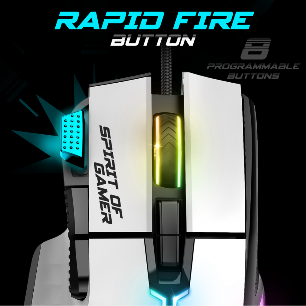Souris Gaming Spirit Of Gamer PRO-M5 / RGB / Blanc